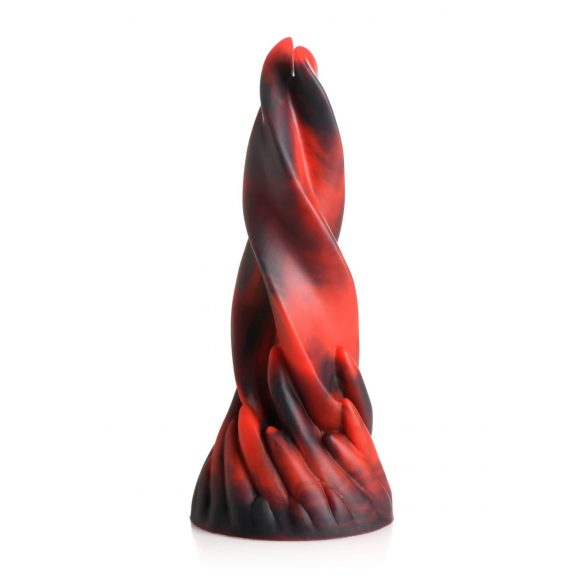 Creature Cocks Hell Kiss - Skręcone silikonowe dildo - 19 cm (czerwone) 