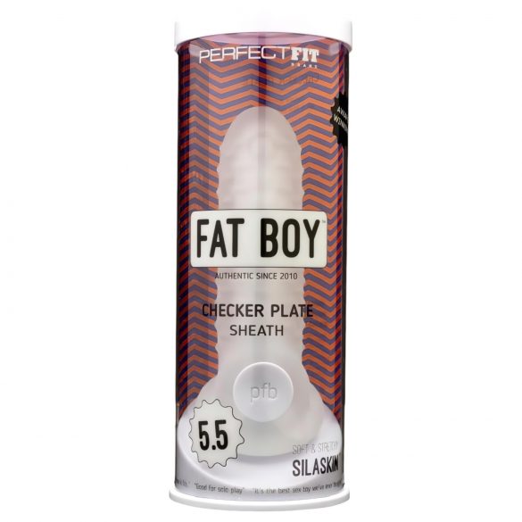 Fat Boy Checker Box - nakładka na penisa (15 cm) - mlecznobiała