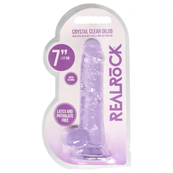 REALROCK - półprzezroczyste, realistyczne dildo - fioletowe (17 cm) 