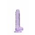 REALROCK - półprzezroczyste, realistyczne dildo - fioletowe (17 cm) 