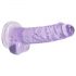 REALROCK - przezroczysty realistyczny dildo - fioletowy (17cm)