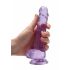 REALROCK - przezroczysty realistyczny dildo - fioletowy (17cm)