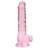 REALROCK - przezroczysty realistyczny dildo - różowy (17 cm)