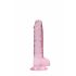 REALROCK - przezroczysty realistyczny dildo - różowy (17 cm)