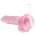 REALROCK - przezroczysty realistyczny dildo - różowy (17 cm)