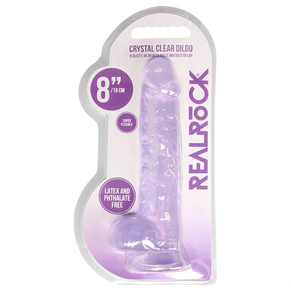 REALROCK - półprzezroczyste, realistyczne dildo - fioletowe (19 cm) 