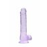 REALROCK - półprzezroczyste, realistyczne dildo - fioletowe (19 cm) 