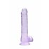 REALROCK - przezroczysty realistyczny dildo - fioletowy (19 cm)