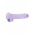 REALROCK - przezroczysty realistyczny dildo - fioletowy (19 cm)