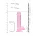 REALROCK - przezroczysty realistyczny dildo - różowy (19cm)