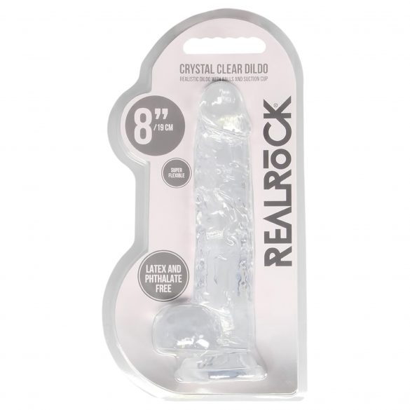 REALROCK - półprzezroczyste, realistyczne dildo - przezroczyste (19 cm) 