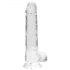 REALROCK - przezroczysty realistyczny dildo - krystalicznie czysty (19 cm)