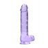 REALROCK - półprzezroczyste, realistyczne dildo - fioletowe (22 cm) 