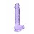 REALROCK - przezroczysty realistyczny dildo - fioletowy (22 cm)