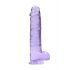 REALROCK - półprzezroczyste, realistyczne dildo - fioletowe (22 cm) 