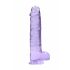 REALROCK - przezroczysty realistyczny dildo - fioletowy (22 cm)