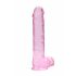 REALROCK - półprzezroczyste, realistyczne dildo - różowe (22 cm) 