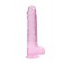 REALROCK - półprzezroczyste, realistyczne dildo - różowe (22 cm) 