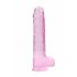 REALROCK - przezroczysty realistyczny dildo - różowy (22 cm)