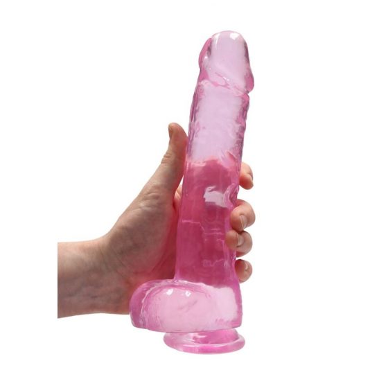 REALROCK - półprzezroczyste, realistyczne dildo - różowe (22 cm)