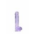 REALROCK - realistyczny przezroczysty dildo - fioletowy (15 cm)