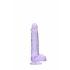 REALROCK - realistyczny przezroczysty dildo - fioletowy (15 cm)