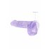 REALROCK - realistyczny przezroczysty dildo - fioletowy (15 cm)