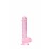 REALROCK - przezroczysty realistyczny dildo - różowy (15 cm)