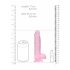 REALROCK - przezroczysty realistyczny dildo - różowy (15 cm)