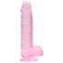 REALROCK - przezroczysty realistyczny dildo - różowy (15 cm)