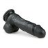 Easytoys - przysawkowy dildo z jądrami (17,5 cm) - czarny