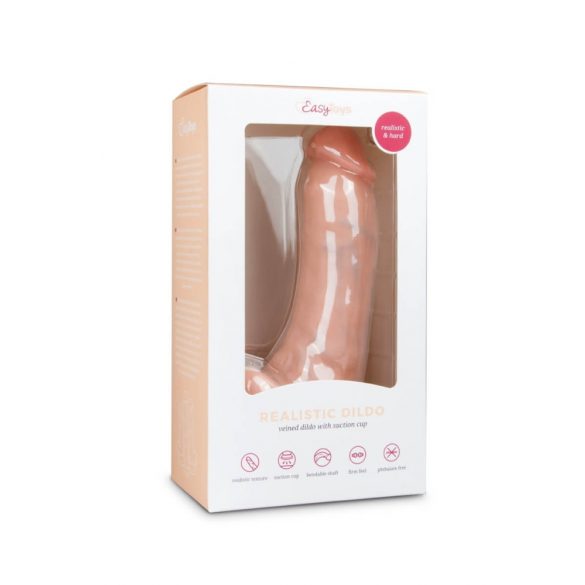 Easytoys - dildo z zaciskiem na jądra (20 cm) - naturalne 