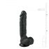 Easytoys - dildo z przyssawką i jądrami (22,5 cm) - czarny