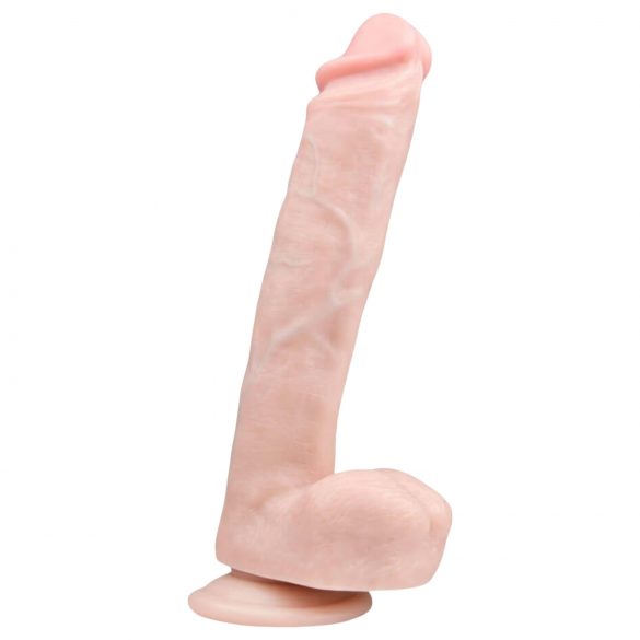 Easytoys - duży dildo z przyssawką i jądrami (26,5cm) - naturalny