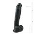 Easytoys - Zaciskane, duże dildo do jąder (26,5 cm) - czarne 