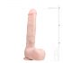 Easytoys - przyssawkowy, duży dildo z jądrami (29,5cm) - naturalny