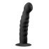 Easytoys Ribbed - dildo analne z zaciskami (14 cm) - czarny 