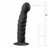 Easytoys Ribbed - dildo analne z zaciskami (14 cm) - czarny 