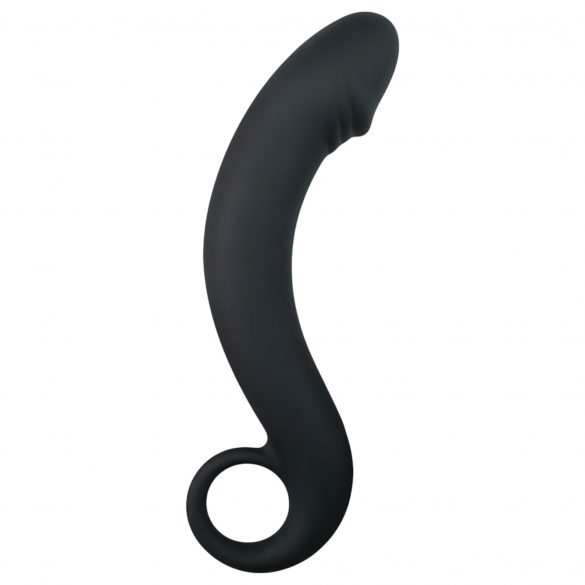 EasyToys Curved Dong - silikonowe dildo analne (czarne) 