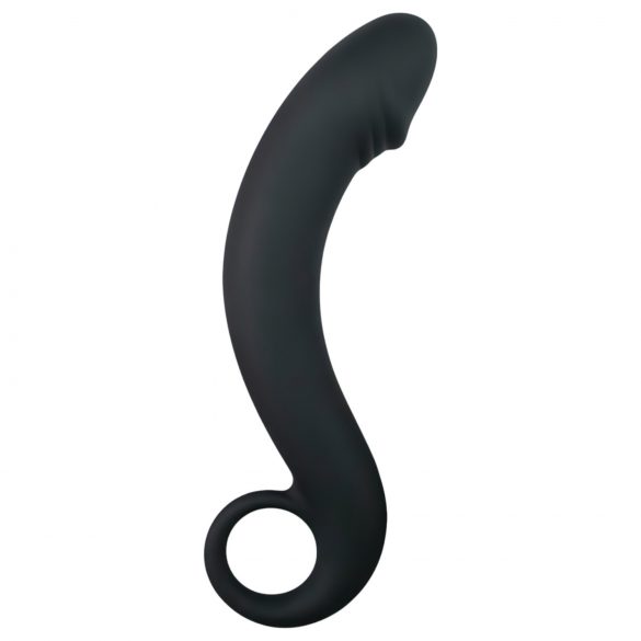 EasyToys Zakrzywiony Dong - silikonowe dildo analne (czarne)