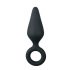 Easytoys Pointy Plug - dildo analne z pierścieniem mocującym - średni (czarny) 