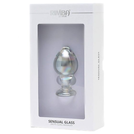 Rimba Zelda - szklane dildo analne w kształcie stożka (półprzezroczyste)