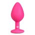 Easytoys Diamond - dildo analne z białym kamieniem (średnie) - różowe 