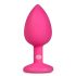 Easytoys Diamond - dildo analne z białym kamieniem (małe) - różowe 