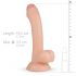 Real Fantasy Vince - zaciskane dildo z napletkiem na jądra 19,5 cm - naturalne 