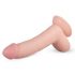 Real Fantasy Cliff - zaciskane dildo z jądrami (22 cm) - naturalne 