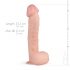 Real Fantasy Lexon - zaciskane dildo z jądrami (33 cm) - naturalne 