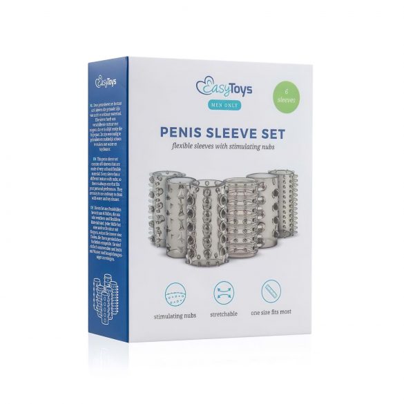 Zestaw rękawów na penisa Easytoys - dym (6 szt.)