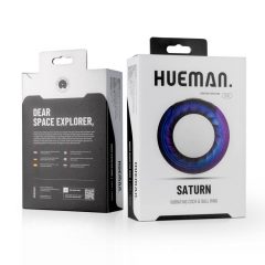   Hueman Saturn - zasilany bateryjnie, wodoodporny wibrujący pierścień na penisa (fioletowy)