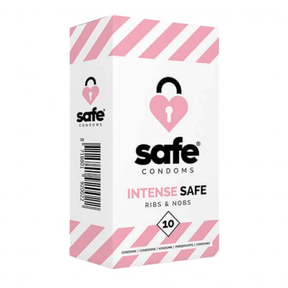 SAFE Intense Safe - prążkowane prezerwatywy (10 sztuk) 